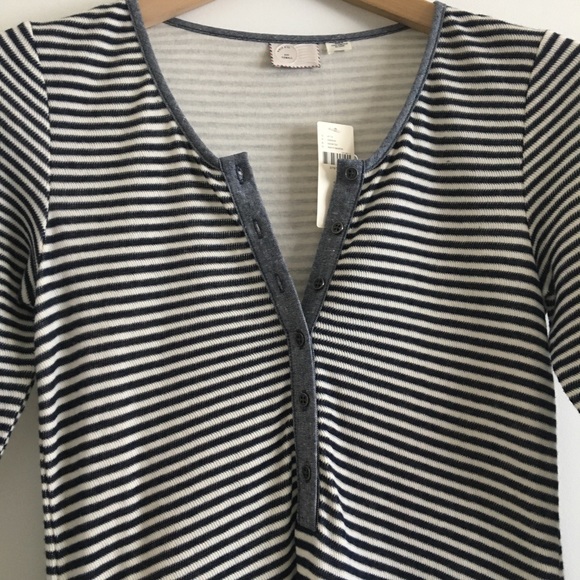Anthropologie Striped High Slit Henley Tunic (HP🎉) - Picture 4 of 7